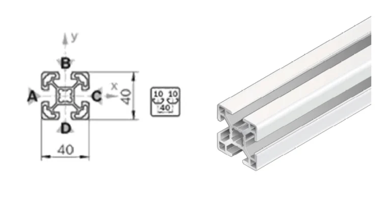Perfil de aluminio tipo V 40×40 – Perfiles CNC